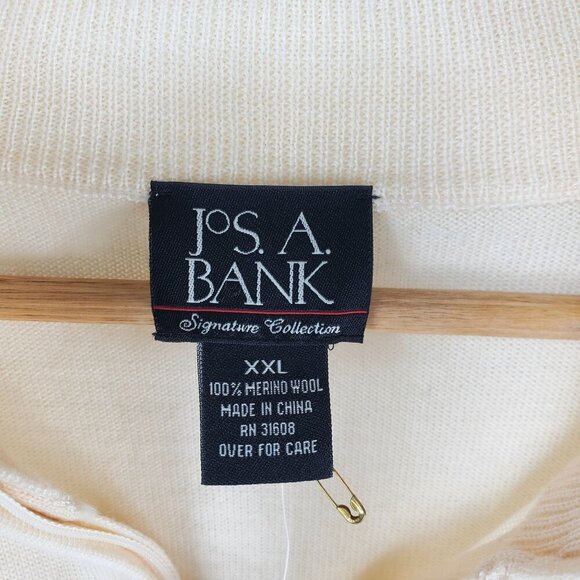 Jos. A. Bank Men's Ivory Pullover Sweater Long Sleeve 1/4 Zip Size XXL (C-5) - Picture 12 of 13